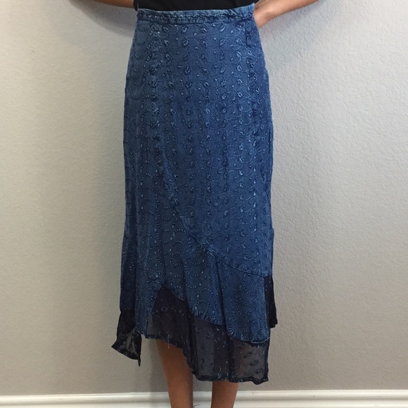 LAST ONE!! Sacred Threads Indigo Denim like Skirt - Picture 5 of 5